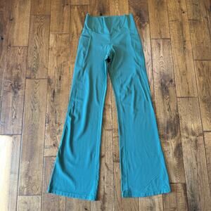 Member's Mark Flare Yoga Pants High Rise Stretch Slash Pockets Sage Green XS